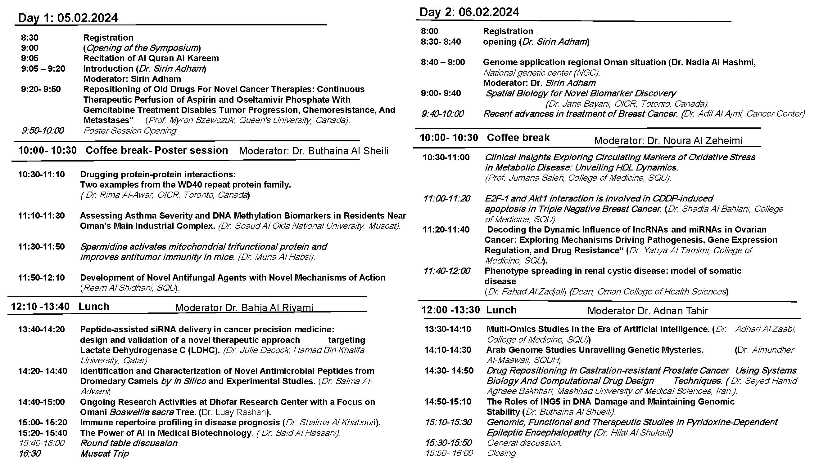 Symposium Schedule 3-2-2024